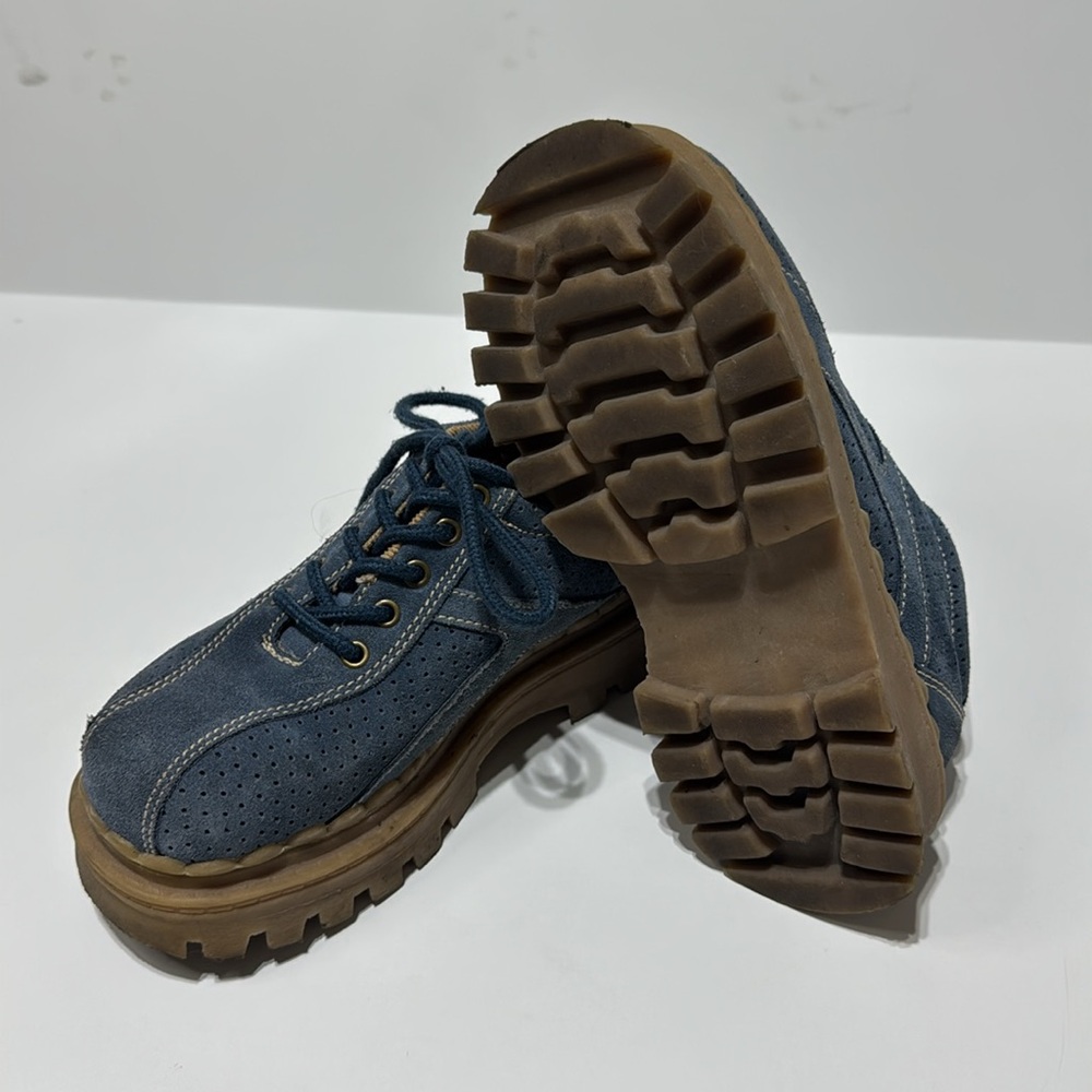 Soda platform lace up shoes denim blue size 5.5 - Picture 2 of 5